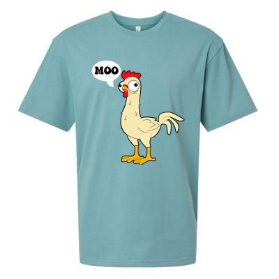 Chicken Hen Fowl Cow Funny Joke Dad Joke Sueded Cloud Jersey T-Shirt