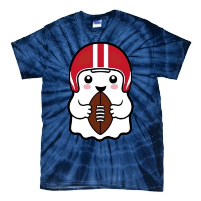 Cute Halloween Football Ghost Fun Sports Apparel Tie-Dye T-Shirt