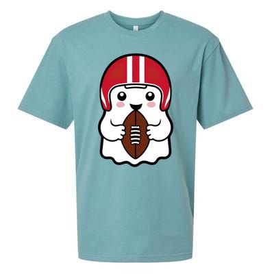 Cute Halloween Football Ghost Fun Sports Apparel Sueded Cloud Jersey T-Shirt