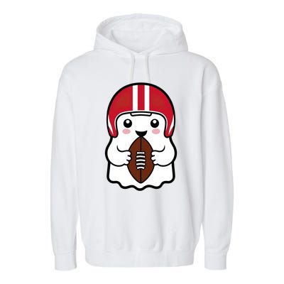 Cute Halloween Football Ghost Fun Sports Apparel Garment-Dyed Fleece Hoodie