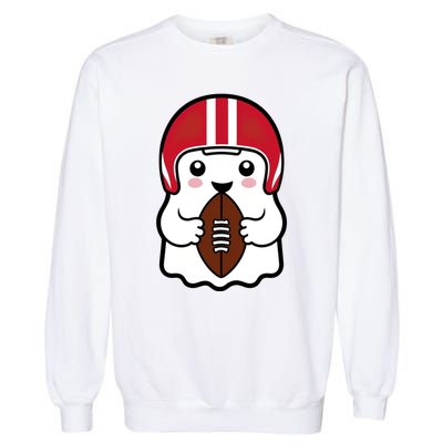 Cute Halloween Football Ghost Fun Sports Apparel Garment-Dyed Sweatshirt