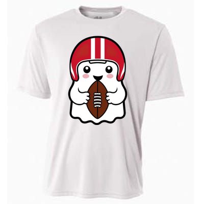 Cute Halloween Football Ghost Fun Sports Apparel Cooling Performance Crew T-Shirt