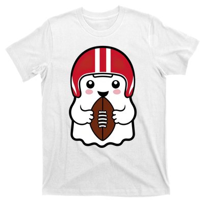 Cute Halloween Football Ghost Fun Sports Apparel T-Shirt