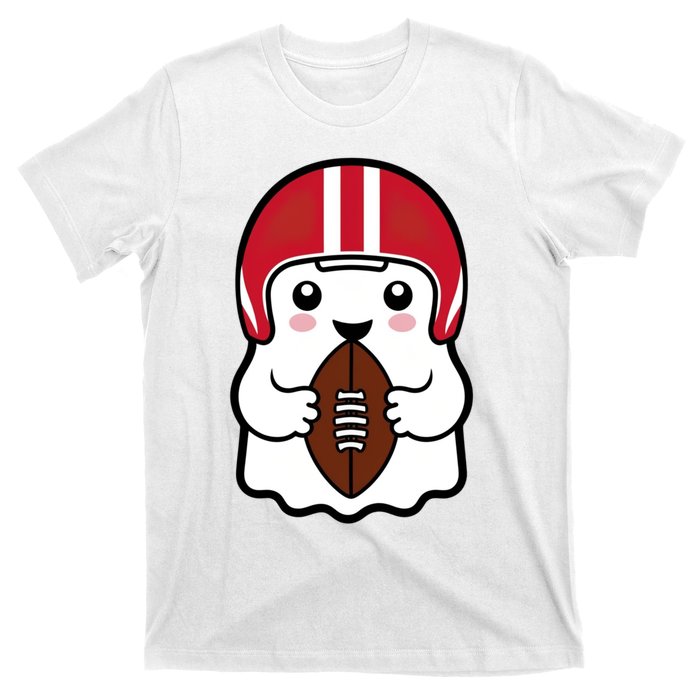 Cute Halloween Football Ghost Fun Sports Apparel T-Shirt