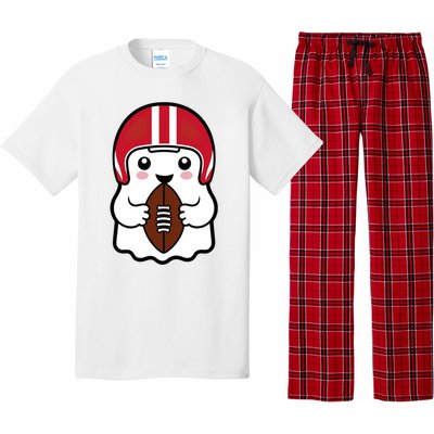 Cute Halloween Football Ghost Fun Sports Apparel Pajama Set