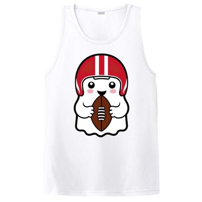 Cute Halloween Football Ghost Fun Sports Apparel PosiCharge Competitor Tank