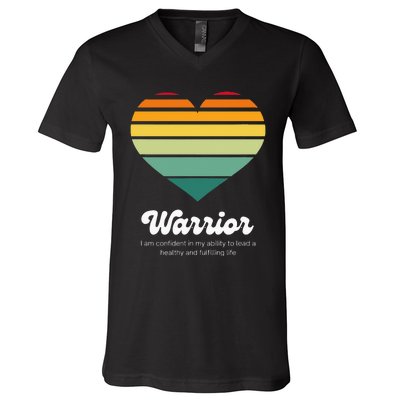 Congestive Heart Failure Warrior - Heart Health Motivation V-Neck T-Shirt