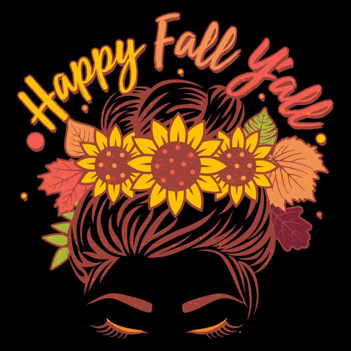 Cute Happy Fall Y'all Woman With Sunflower And Leaves Hair Bun Backpack