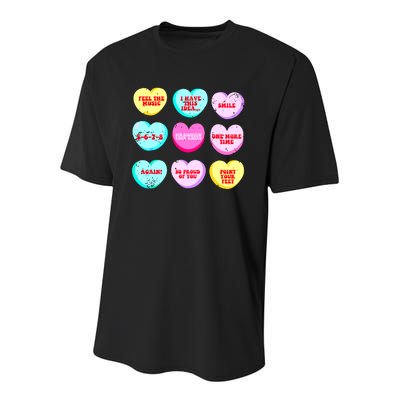 Conversation Hearts Funny Dance Teacher Happy Valentines Day Youth Performance Sprint T-Shirt