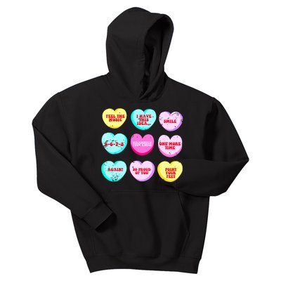 Conversation Hearts Funny Dance Teacher Happy Valentines Day Kids Hoodie