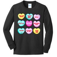 Conversation Hearts Funny Dance Teacher Happy Valentines Day Kids Long Sleeve Shirt