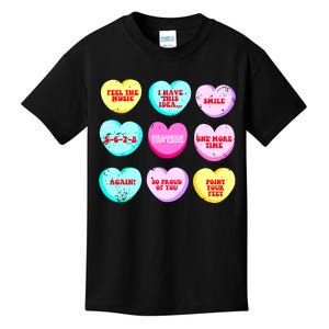 Conversation Hearts Funny Dance Teacher Happy Valentines Day Kids T-Shirt