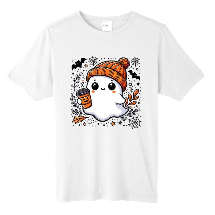 Cute Halloween For Women Halloween Ghost Coffee Women Tall Fusion ChromaSoft Performance T-Shirt