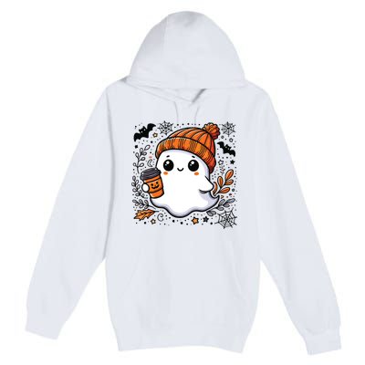 Cute Halloween For Women Halloween Ghost Coffee Women Premium Pullover Hoodie