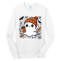 Cute Halloween For Women Halloween Ghost Coffee Women Tall Long Sleeve T-Shirt