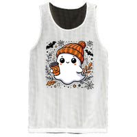 Cute Halloween For Women Halloween Ghost Coffee Women Mesh Reversible Basketball Jersey Tank