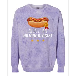 Certified Hotdogologist Funny HOT DOG Gift Hotdog Colorblast Crewneck Sweatshirt