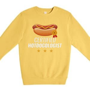 Certified Hotdogologist Funny HOT DOG Gift Hotdog Premium Crewneck Sweatshirt