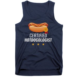 Certified Hotdogologist Funny HOT DOG Gift Hotdog Tank Top