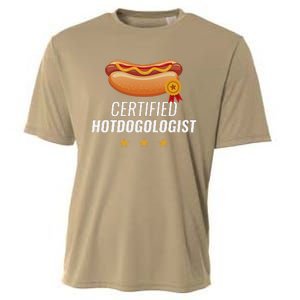 Certified Hotdogologist Funny HOT DOG Gift Hotdog Cooling Performance Crew T-Shirt