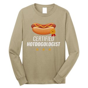 Certified Hotdogologist Funny HOT DOG Gift Hotdog Long Sleeve Shirt