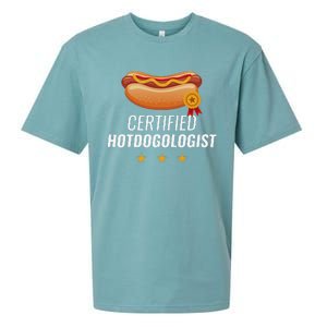 Certified Hotdogologist Funny HOT DOG Gift Hotdog Sueded Cloud Jersey T-Shirt