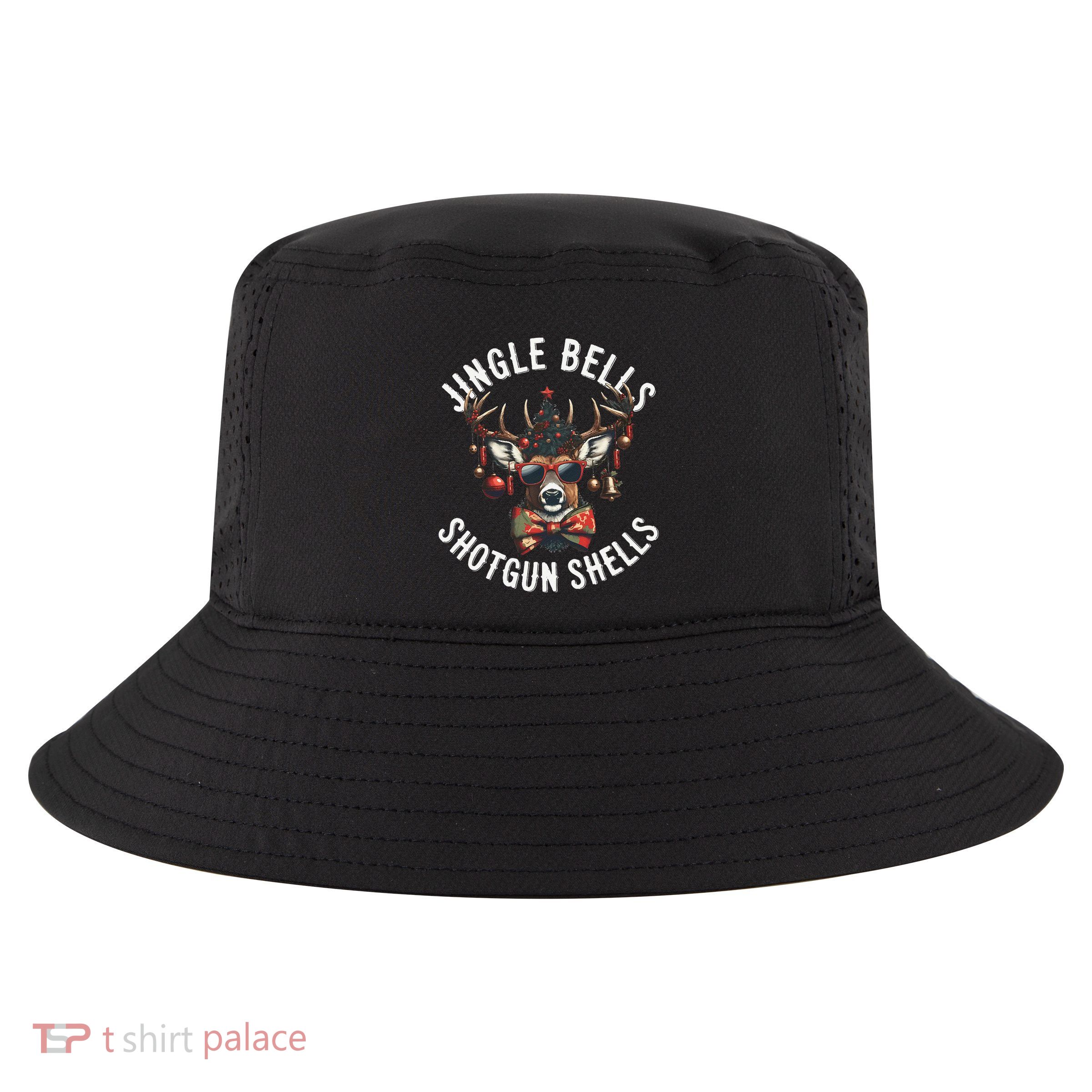 Christmas Holiday Funny Jingles Bells Shotgun Shells Cool Comfort Performance Bucket Hat