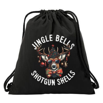 Christmas Holiday Funny Jingles Bells Shotgun Shells Drawstring Bag