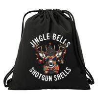 Christmas Holiday Funny Jingles Bells Shotgun Shells Drawstring Bag