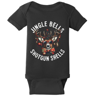 Christmas Holiday Funny Jingles Bells Shotgun Shells Baby Bodysuit
