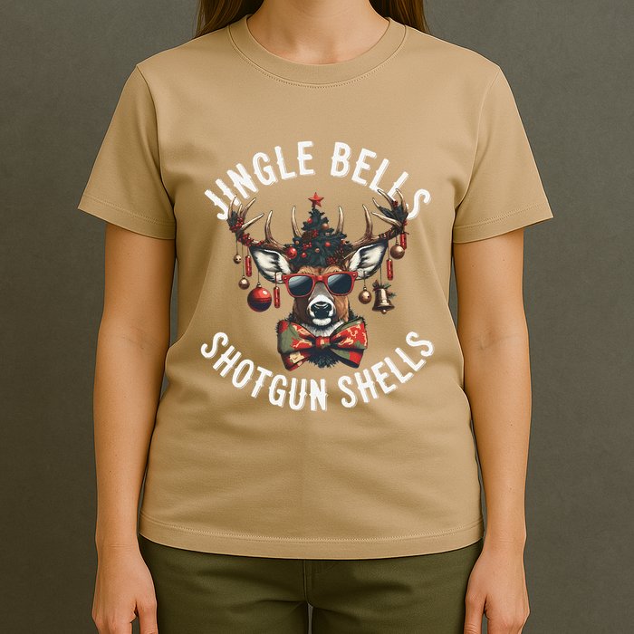 Christmas Holiday Funny Jingles Bells Shotgun Shells T-Shirt