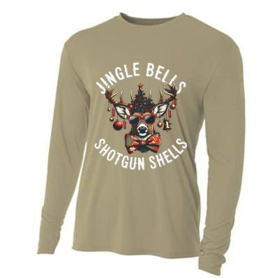 Christmas Holiday Funny Jingles Bells Shotgun Shells Cooling Performance Long Sleeve Crew