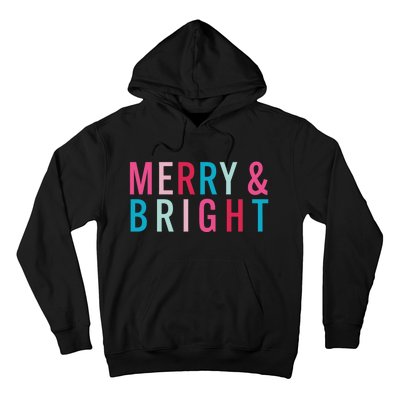 Christmas Holiday Graphic Merry And Bright Long Sleeve Hoodie