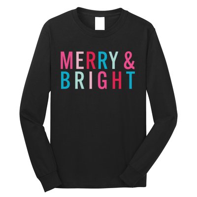 Christmas Holiday Graphic Merry And Bright Long Sleeve Long Sleeve Shirt