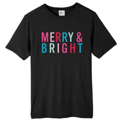 Christmas Holiday Graphic Merry And Bright Long Sleeve Tall Fusion ChromaSoft Performance T-Shirt