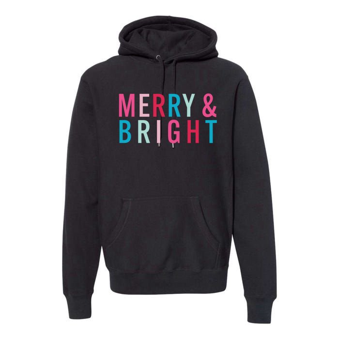 Christmas Holiday Graphic Merry And Bright Long Sleeve Premium Hoodie