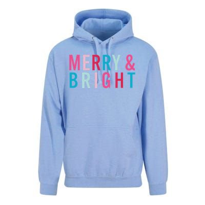 Christmas Holiday Graphic Merry And Bright Long Sleeve Unisex Surf Hoodie