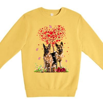 Cute Hearts Ger Shepherd Dog Puppy Lover Valentines Day Funny Gift Premium Crewneck Sweatshirt