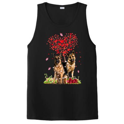 Cute Hearts Ger Shepherd Dog Puppy Lover Valentines Day Funny Gift PosiCharge Competitor Tank