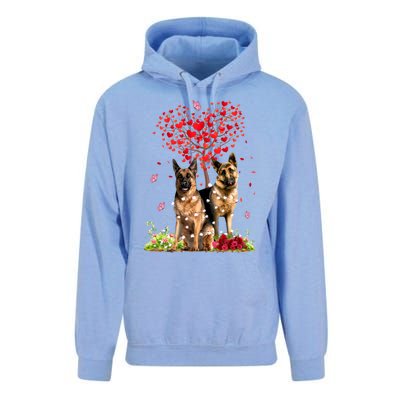 Cute Hearts Ger Shepherd Dog Puppy Lover Valentines Day Funny Gift Unisex Surf Hoodie