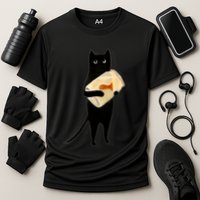Cat Holding Goldfish Bowl Art Design Cooling Performance Crew T-Shirt