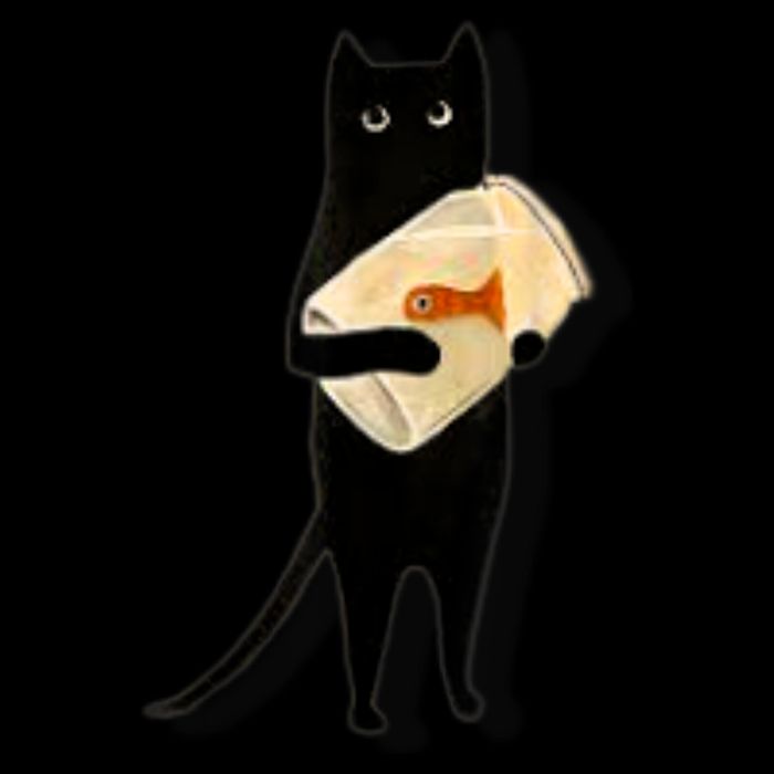 Cat Holding Goldfish Bowl Art Design Cooling Performance Crew T-Shirt
