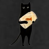 Cat Holding Goldfish Bowl Art Design 25L Jumbo Tote