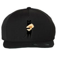 Cat Holding Goldfish Bowl Art Design Wool Snapback Cap
