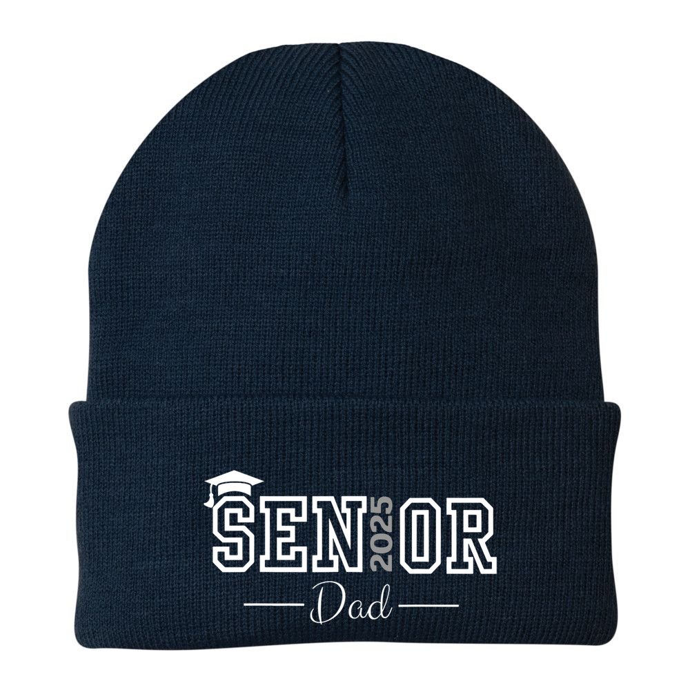 Cute Heart Graduate Proud Dad Senior Of 2025 Class Beanie