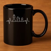 Chess Heartbeat | Gift Chess Master | Chess Club 11oz C Handle Ceramic Mug