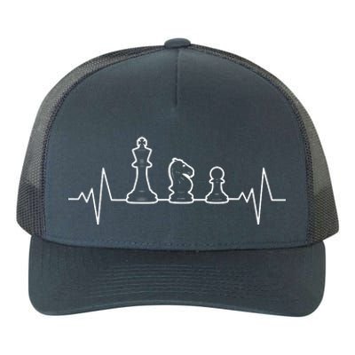 Chess Heartbeat | Gift Chess Master | Chess Club Yupoong Adult 5-Panel Trucker Hat