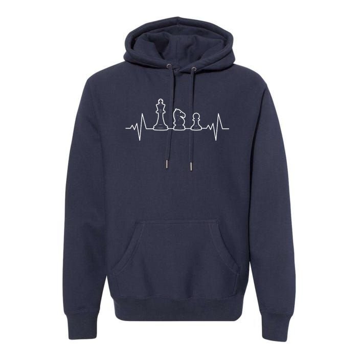 Chess Heartbeat | Gift Chess Master | Chess Club Premium Hoodie