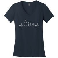 Chess Heartbeat | Gift Chess Master | Chess Club Women's V-Neck T-Shirt