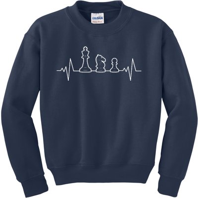 Chess Heartbeat | Gift Chess Master | Chess Club Kids Sweatshirt